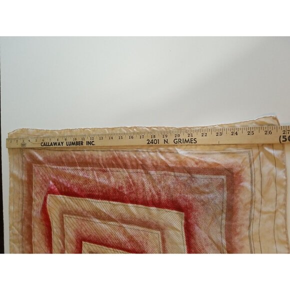 COPY - Echo Vintage Silk Square Scarf Geometric Square Red Orange Stripes - Picture 6 of 8